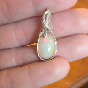 Elegant Silver Opal Pendant